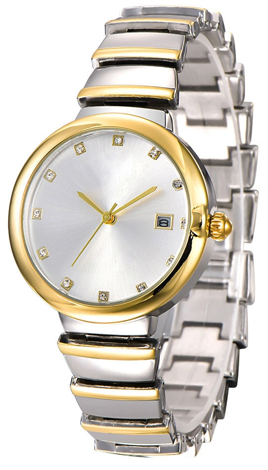 Stainless Steel Beautiful 3ATM Quartz Gold Lady Watch